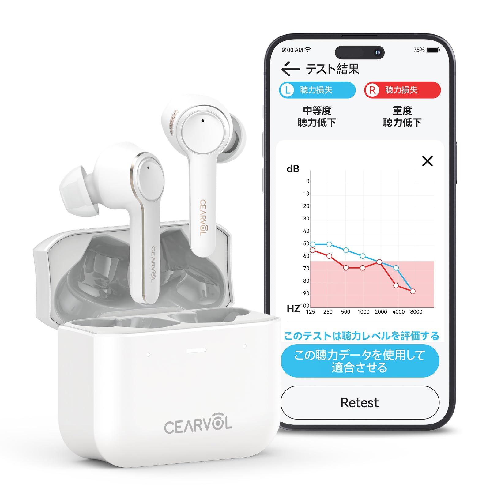 Cearvol 集音器 Bluetooth5.3 ワイヤレスイヤホン型 高齢者向け 36時間