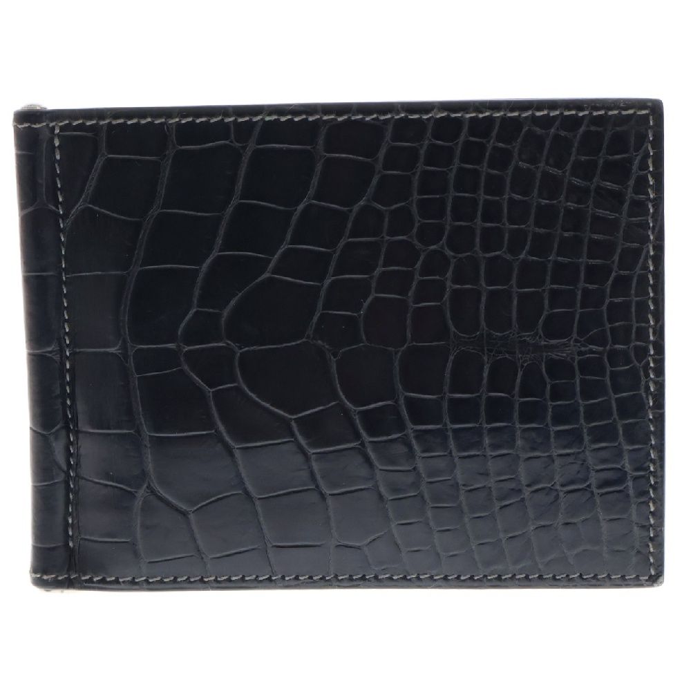 HERMES (エルメス) ポーカーGM アリゲーターマット マネークリップ付二 