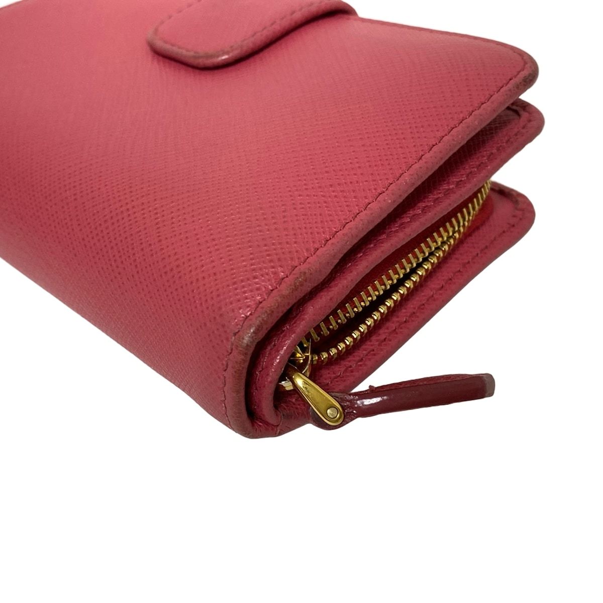 PRADA」 サフィアーノ 三つ折り 財布 - ピンク レディース プラダ