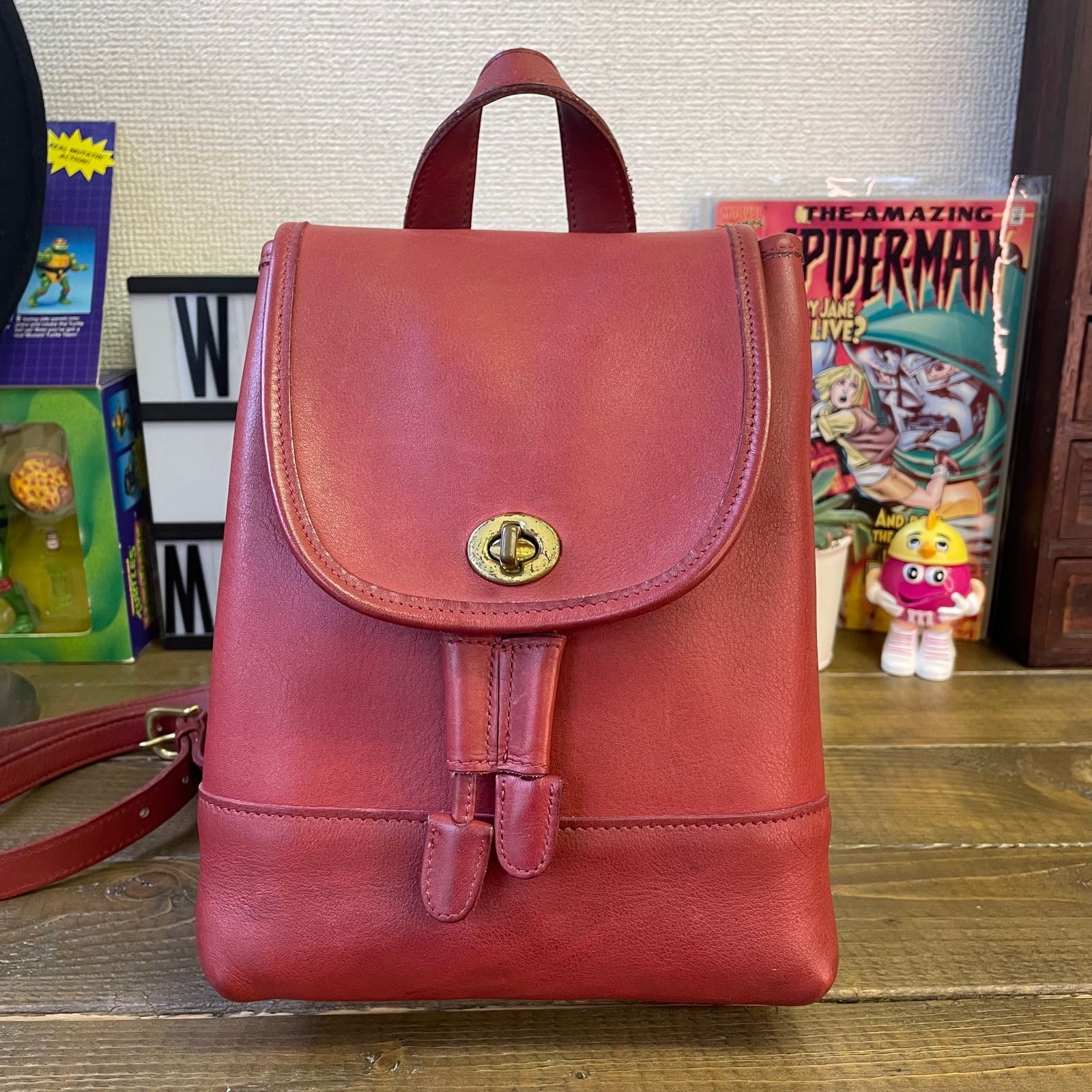 COACH コーチ オールドコーチ リュック ターンロック ワイン