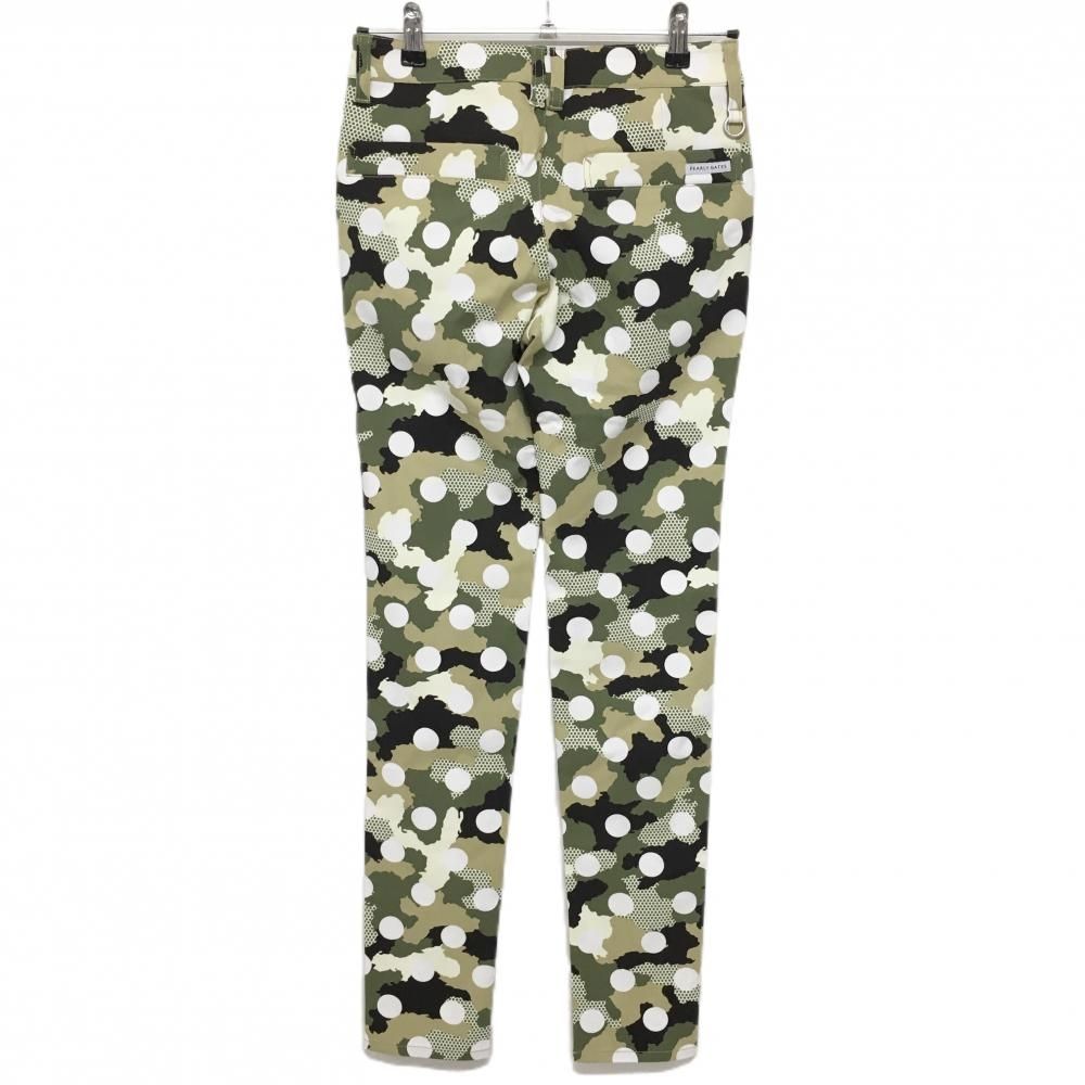 PEARLY GATES 迷彩柄 レディースパンツ サイズ1 新品】パーリーゲイツ パンツ カーキ×白 カモフラ ロゴ総柄 迷彩