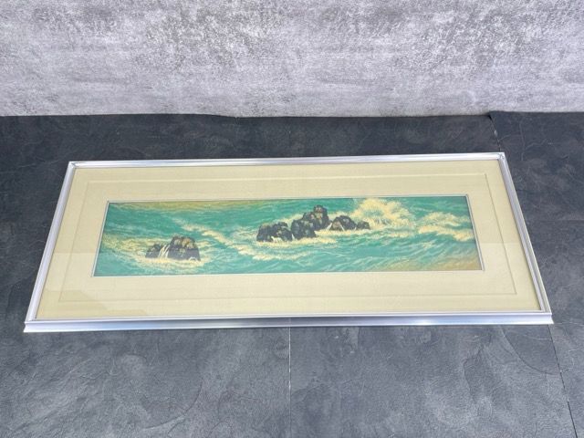 東山魁夷 共同印刷株式会社 岩絵具方式複製 満ち来る潮 画 74×17cm 神奈川県出身 日本芸術院 山種美術館|301450