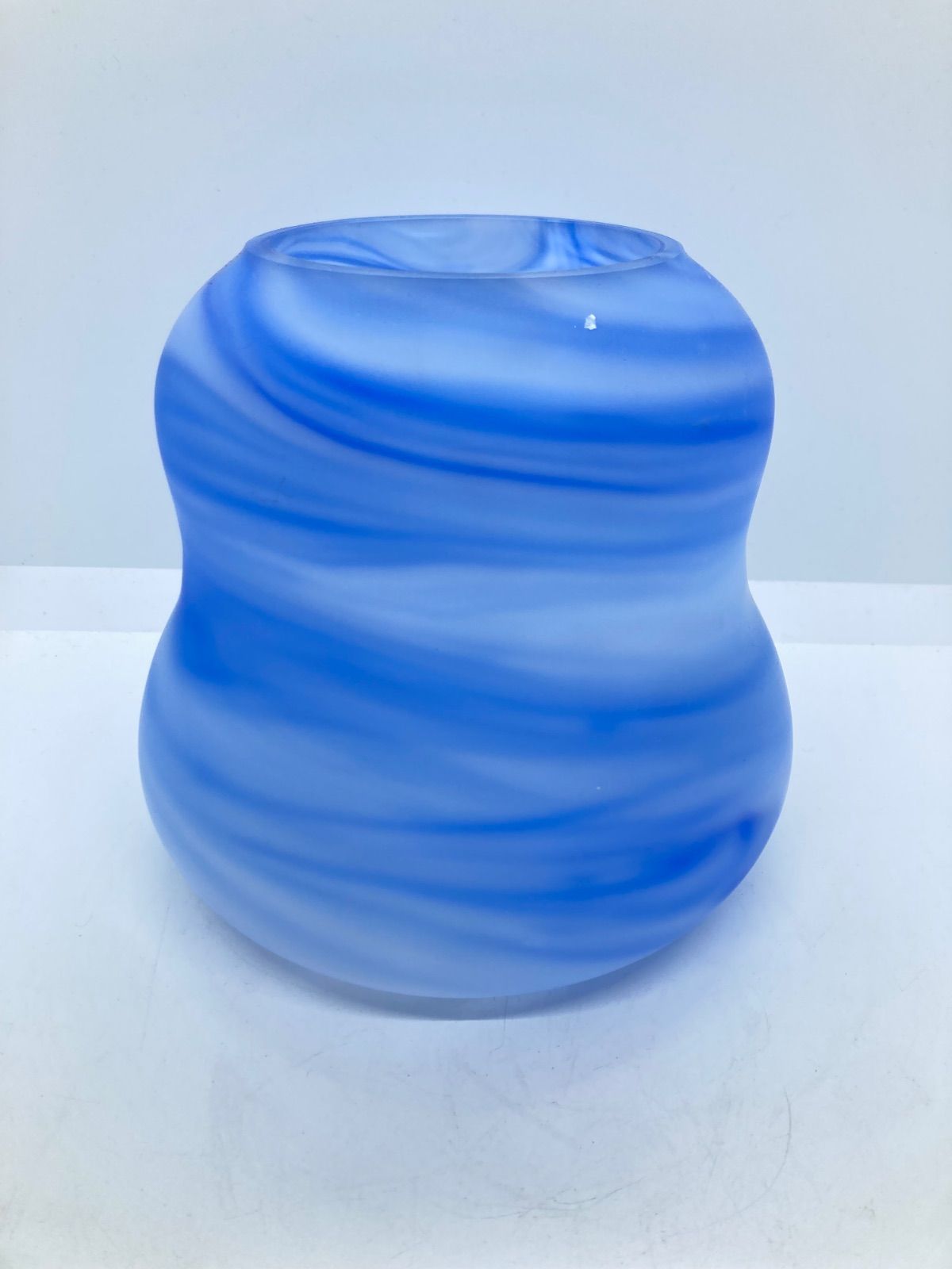 新品】月夜野工房 ガラス 花瓶 入れ物 花器 青 コレクション ブルー