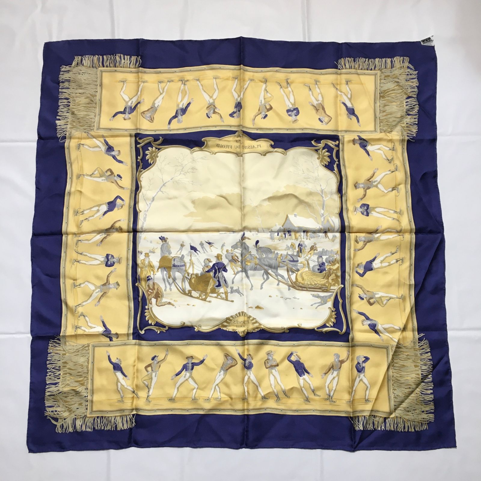 2506-82｜エルメス カレ 90 スカーフ シルク ネイビー - メルカリ