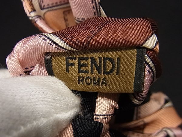 □新品□未使用□ FENDI フェンディ 総柄 リボン シュシュ ヘアゴム 