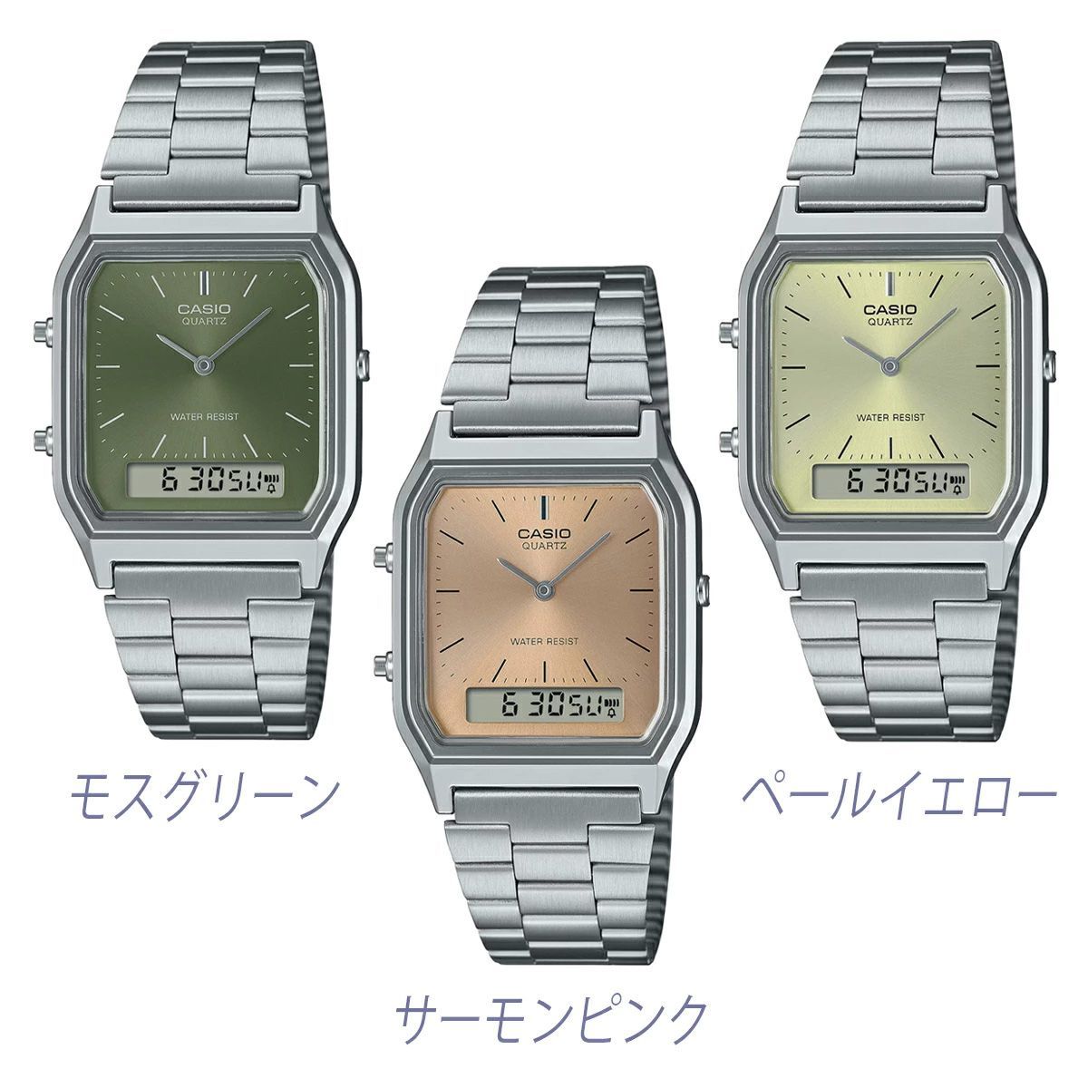 メンズ カシオ CASIO AQ-413 クォーツ メンズ 腕時計 シルバー 稼働品