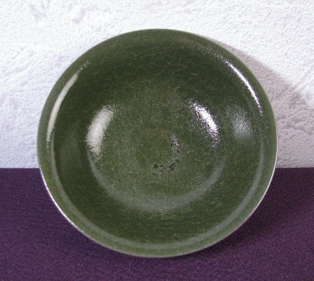 人間国宝　中島宏作　青磁小鉢 人間国宝 中島宏作 青磁小鉢 幅：15.5cm 美品 共箱・栞付/25i027