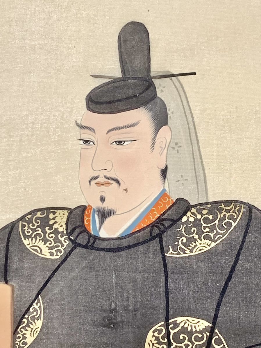 掛け軸 日本画 春丘 菅原道真 人物画 天神様 菅公之像 骨董