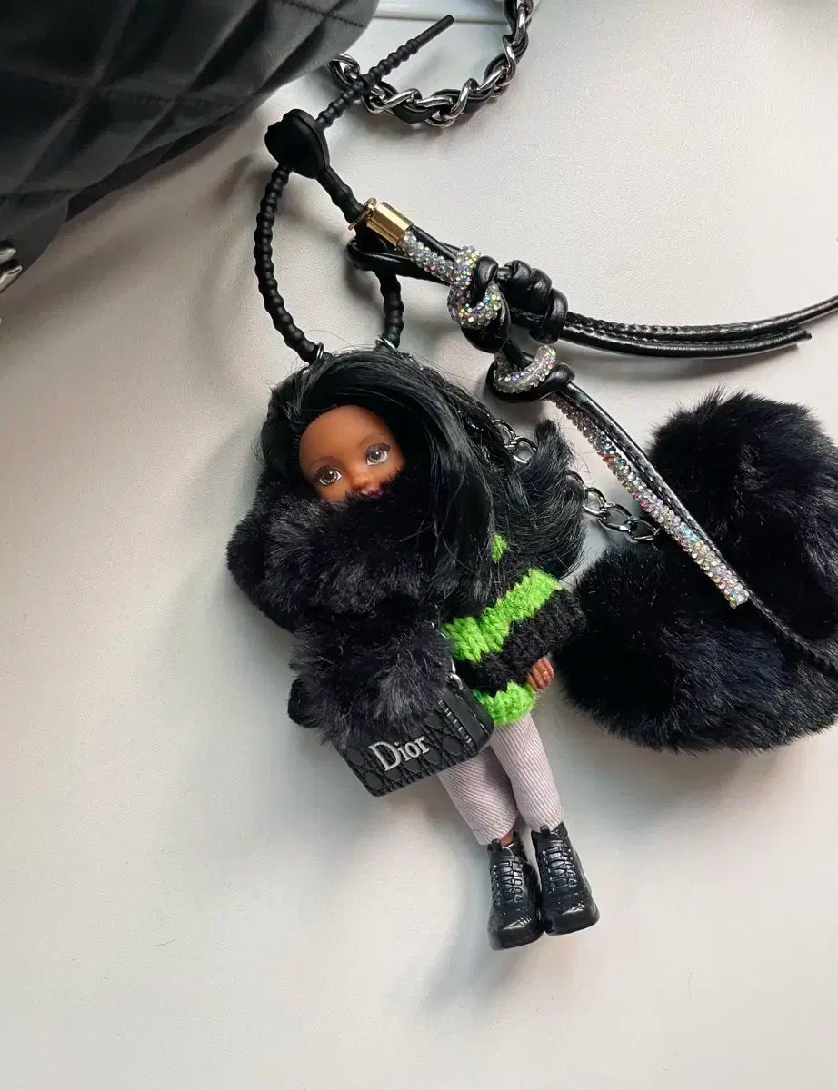 マテル正規品 バービーキーホルダー チェルシーキーホルダー ブラックハート バービー人形 バッグキーホルダー