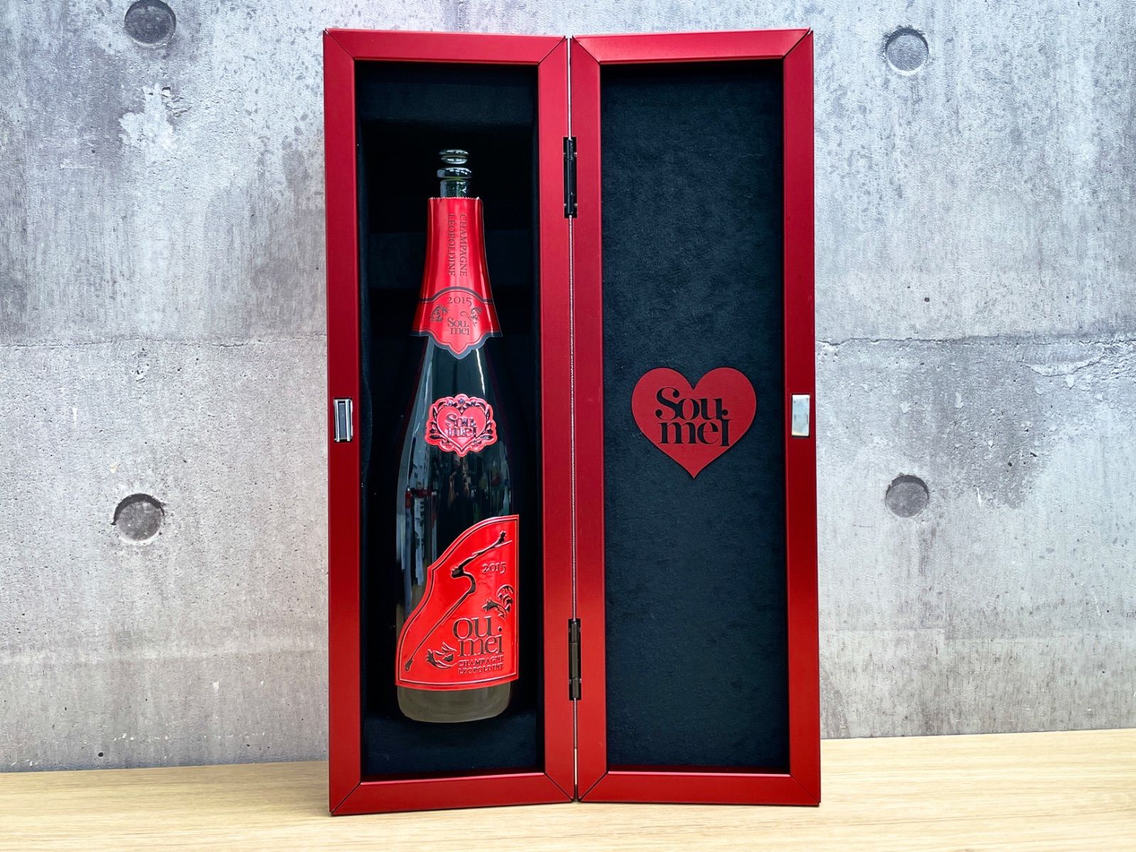 ソウメイシャンパン ブラック&プラチナ 空瓶+ケース ソウメイ