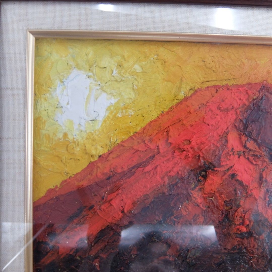 渡部ひでき 作 赤富士 風景画 油絵 油彩 美品】渡部ひでき 作 赤富士 風景画 油絵 油彩 - メルカリ