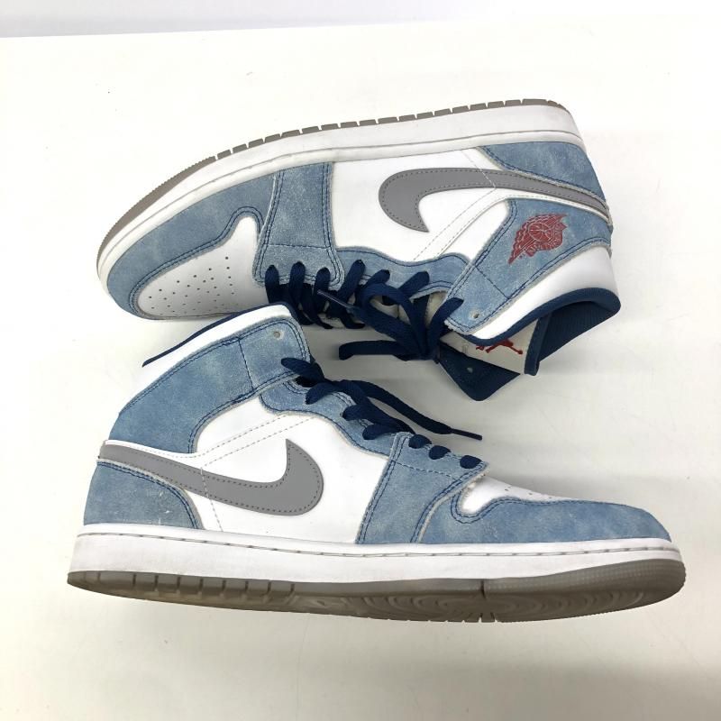 中古】NIKE AIR JORDAN 1 MID SE White/Hyper Royal/Red 28.5cm DN3706