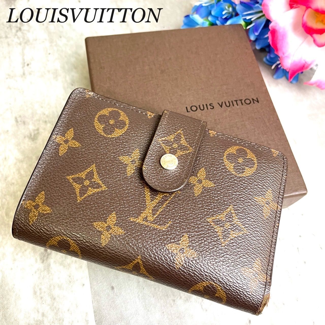 良品 LOUIS VUITTON ルイヴィトン 二つ折り財布 エピ ポルトモネビエ 