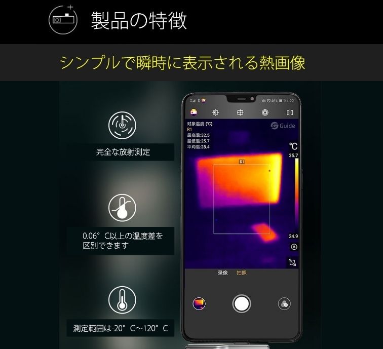 サーマルカメラ TYPE-C「MobIR Air AndroidGray.B」 - メルカリ