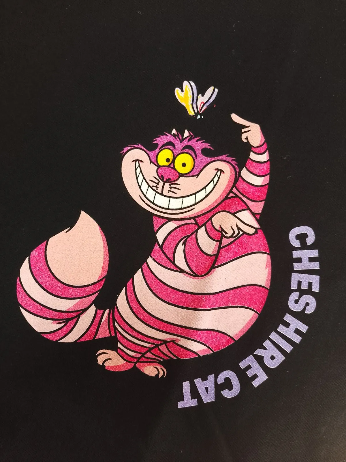 チェシャ猫 長袖トレーナー ブラック CHESHIRE CAT チェシャ猫 長袖トレーナー 半袖Tシャツ 2点セット ディズニー