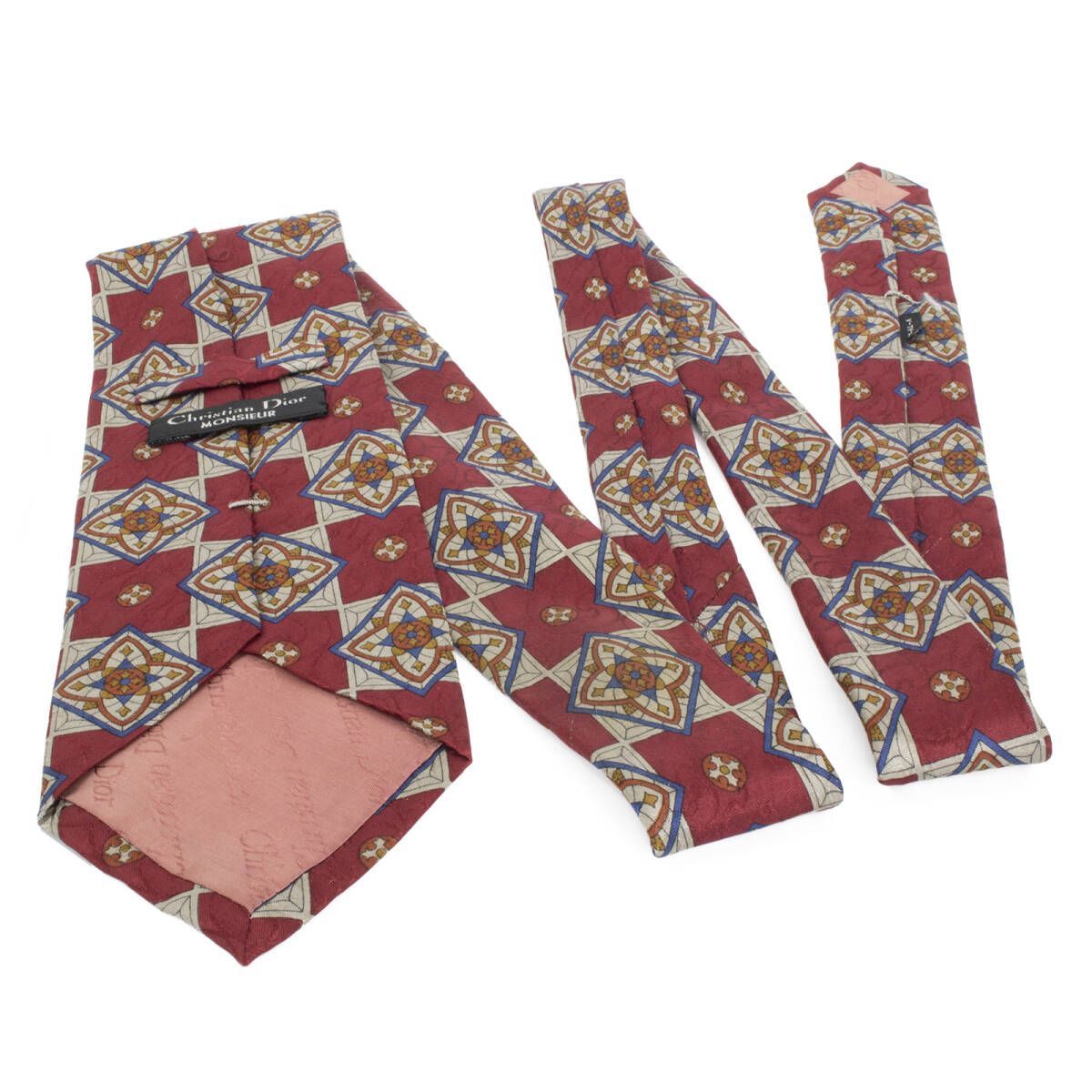 Christian Dior ディオール ネクタイ 紋様 総柄 美品 正規品 シルク