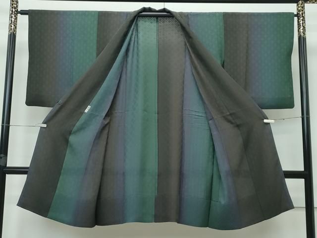 平和屋着物＊夏物 紗紬 横段文 鈴乃屋扱い 正絹 逸品 BAAT7421pk