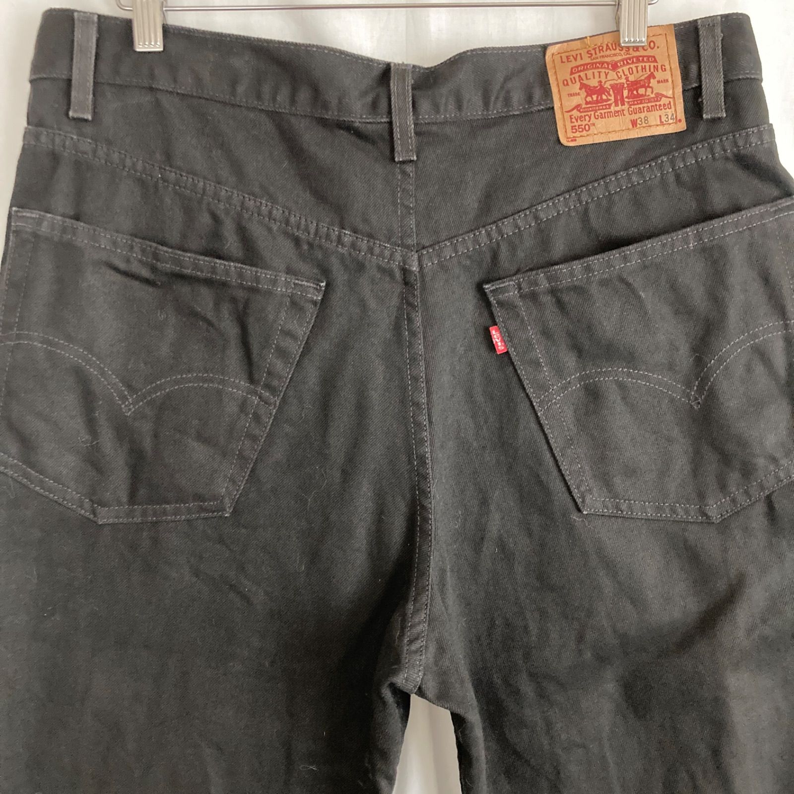 W38×L34】古着 Levi's 550 ブラックデニムパンツ コロンビア製 00s