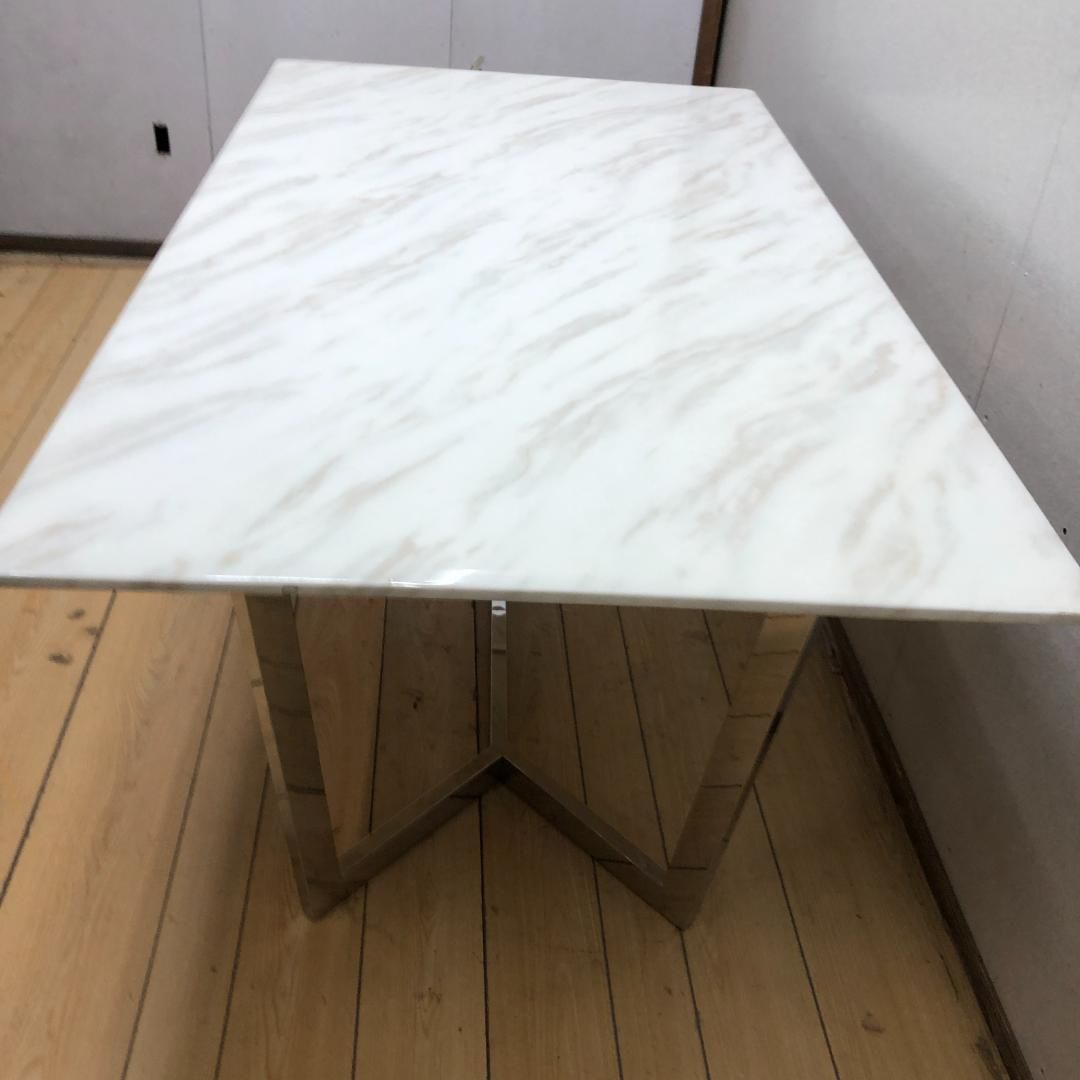 【送料無料】天然大理石 ダイニングテーブル ステンレス脚 高級感 250311 送料無料】天然大理石 ダイニングテーブル ステンレス脚 高級感 250311