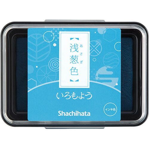 (まとめ）【シャチハタ】 スタンプパッド いろもよう 浅葱色 HAC1-TQ 【×10セット】