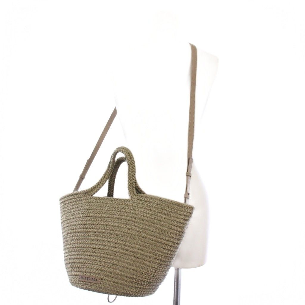 美品 バレンシアガ イビザ スモール グリーン ショルダーバッグ かごバッグ BALENCIAGA / イビザスモール バスケット かごバッグ ベージュ