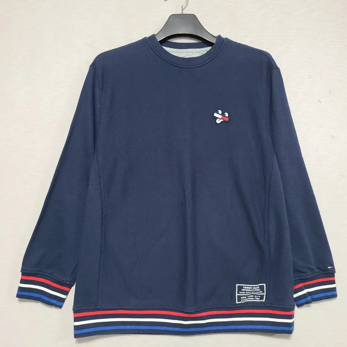 【雷市場（ポンジャン）商品韓国直送】 Tommy Hilfiger(トミーヒルフィガー) 季節の変わり目 ネイビー 長袖Tシャツ メンズ 100 ― 0122