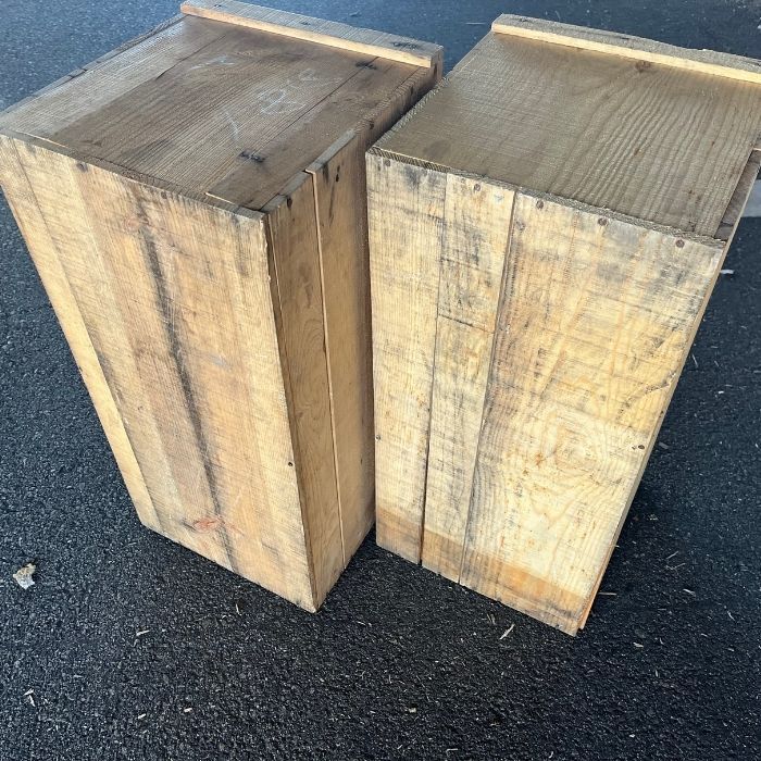 りんご箱 2箱セット ランクA // 木箱 収納 本物 ウッドボックス