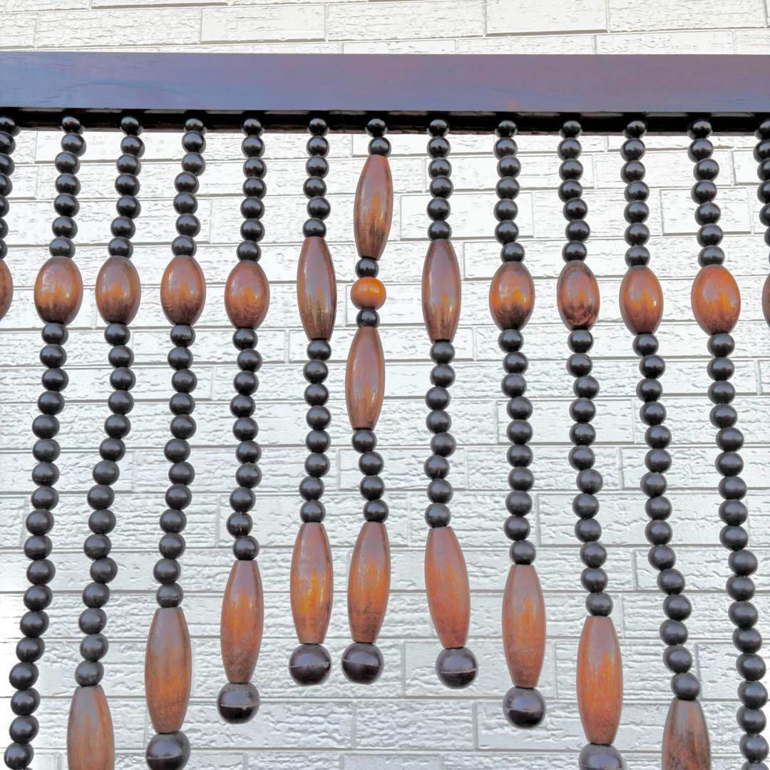 ウッドビーズ 珠暖簾 のれん 昭和レトロ