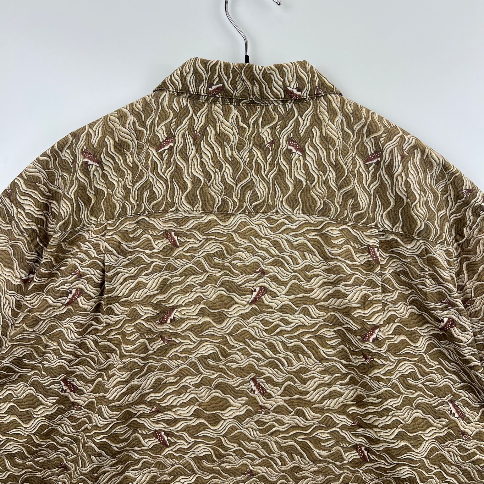 Patagonia old 00s 2002 open collar wave trout” Shirts M 53304