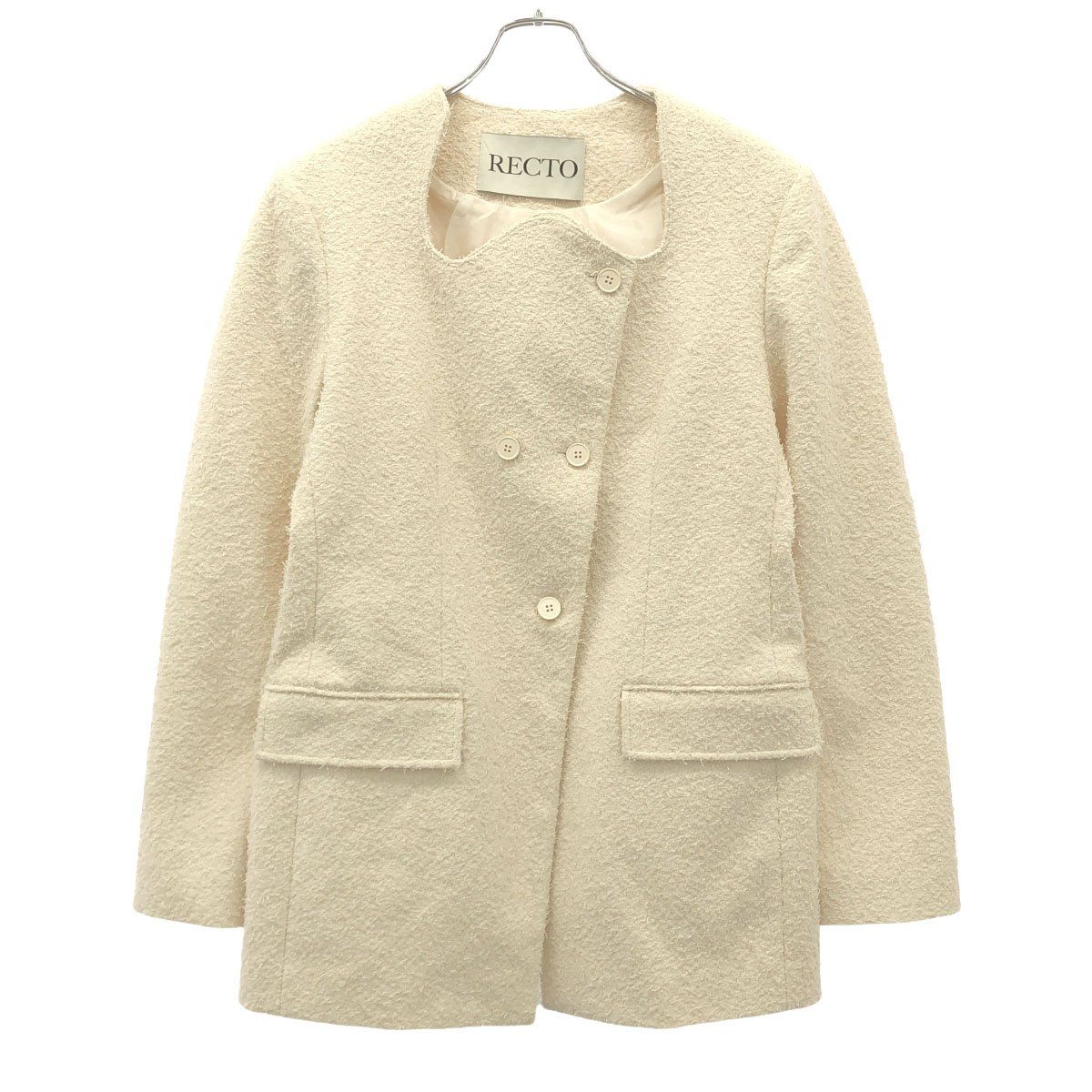 RECTO レクト GIANI SIGNATURE CURVED NECK JACKET ジャケット RW24SWJK002CR アイボリー L