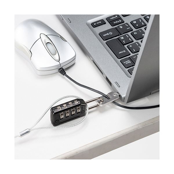 まとめ得 サンワサプライ NobleWedgeスロット対応セキュリティワイヤー(eセキュリティ・鍵No.1) SLE-35S-1 x [2個] /l Nano Saver、Noble Wedgeスロットに対応したセキュリティワイヤーと