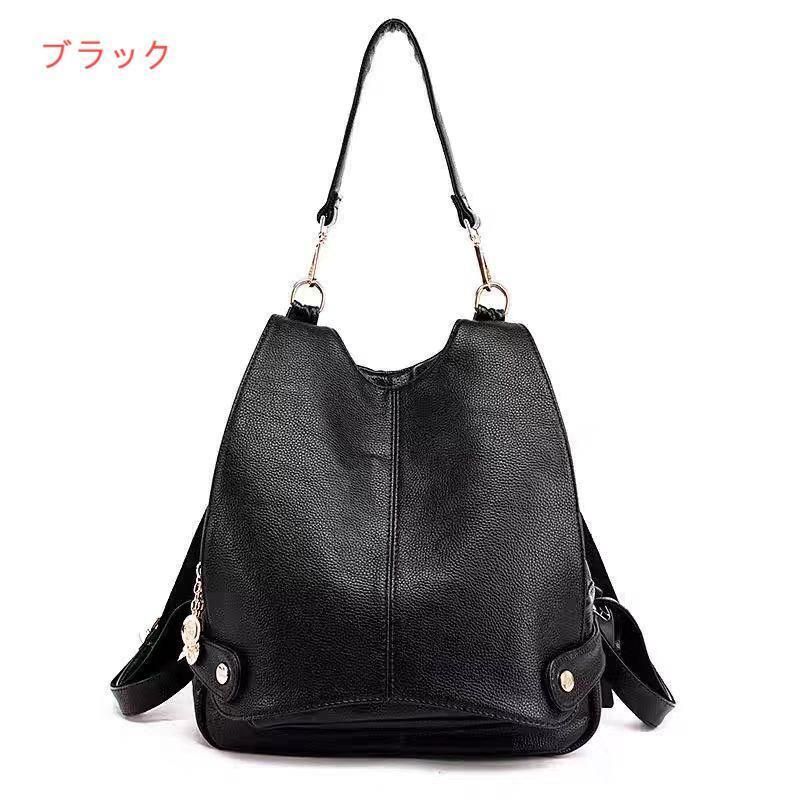 2wayリュックレディースハンドバッグ鞄おしゃれ大人カジュアルファッション愛いかわいいレザー黒ブラック軽量オシャレ斜め掛け