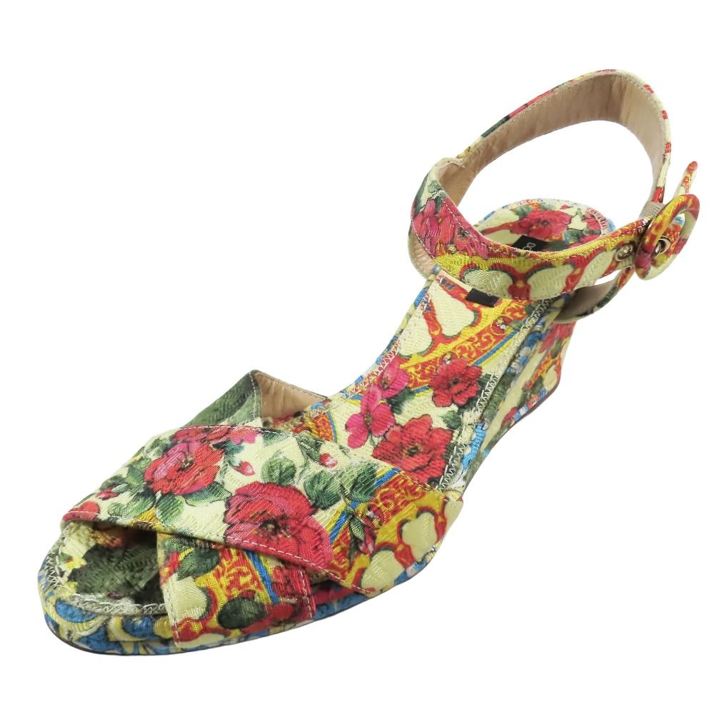 未使用 DOLCE&GABBANA ドルチェ＆ガッバーナ 花柄 サンダル