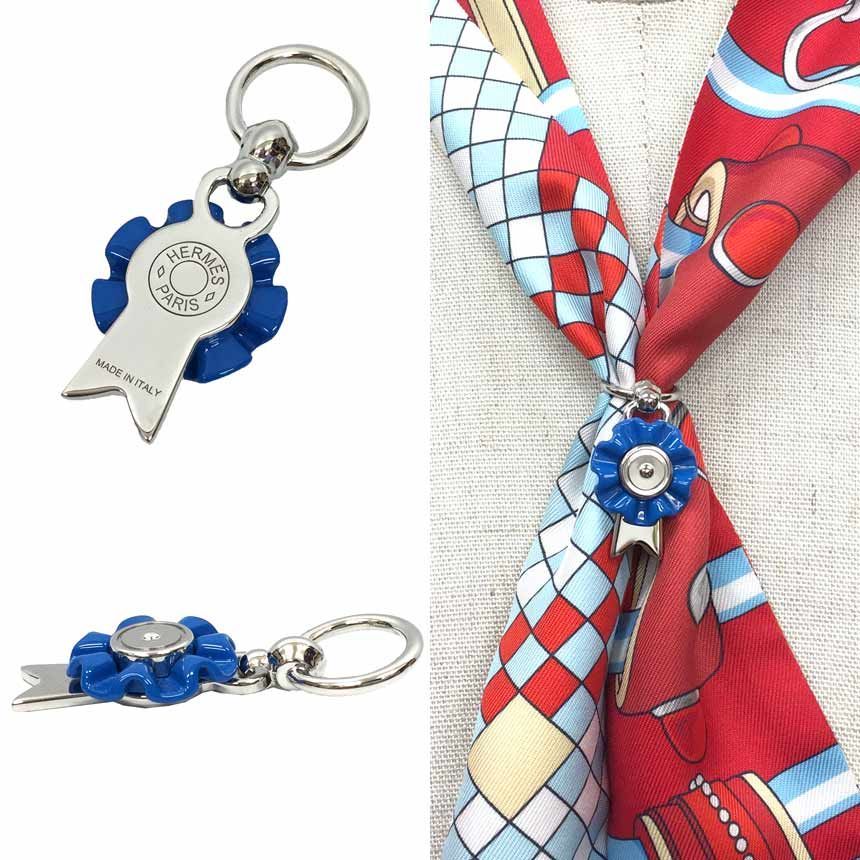 【ほぼ未使用】HERMES エルメス スカーフリング チャーム フロット 未使用品】HERMES エルメス スカーフリング ツイリー 《フロット