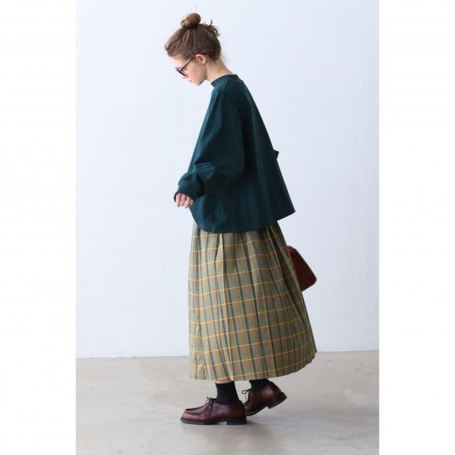 KELEN ケレン PLEATS DESIGN WRAP SKIRT QUIE yellow beige size M 巻スカート風プリーツスカート SIROKUMA-CORPORATION_COM