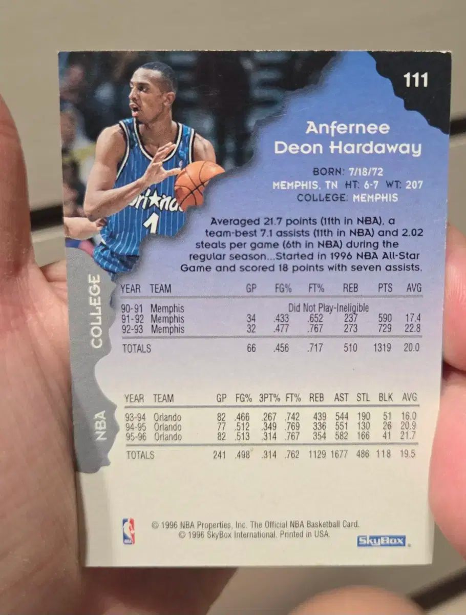 NBA カード Hoops アン・ファニー ハーダウェイ SKYBOX 111