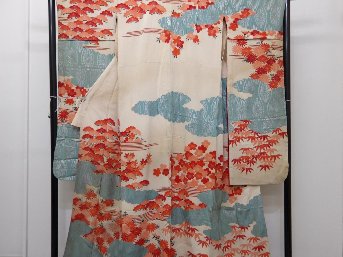 P40713 手描き友禅 振袖 袷 花嫁衣装 大正ロマン k