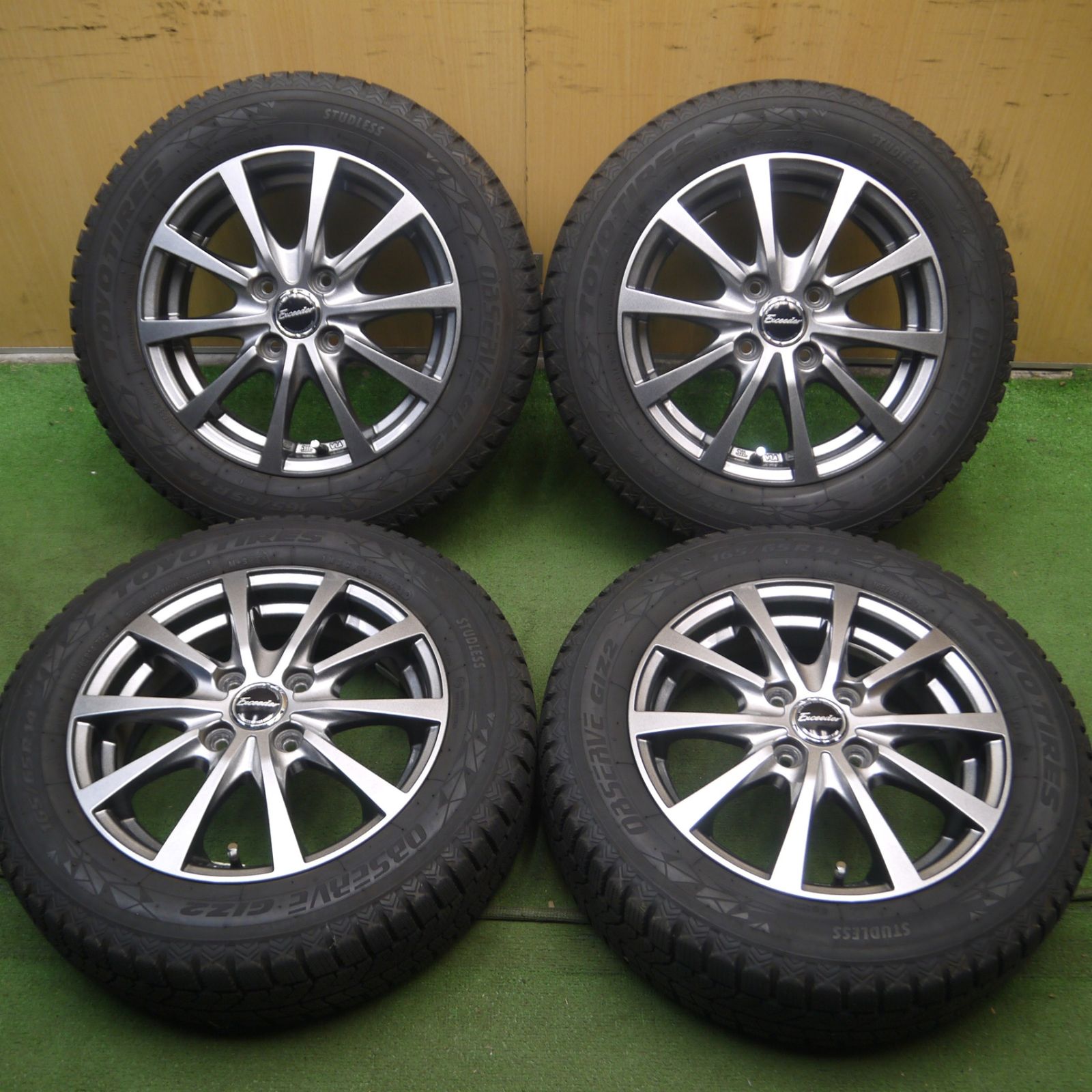 *送料無料* バリ溝！21年！キレイ！9分スタッドレス 165/65R14 トーヨー オブザーブ GIZ2 Exceeder エクシーダー 14インチ PCD100/4H4062609Hス