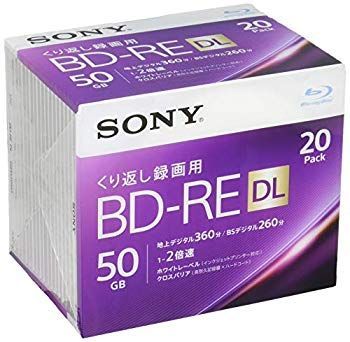 SONY ビデオ用ブルーレイディスク 20BNE2VJPS2(BD-RE2層:2倍速 20枚パック) 2zzhgl6 ソニー - SONY BD-RE (1枚 ホワイト 20BNE2VJPS2 [20枚 ⁄50GB DL 録画用BD-