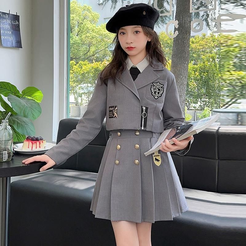 卒業式 小学校 女子 スーツ 入学式 女の子 フォーマルスーツ チェック柄 子供服 セットアップ スカートセット 2点セット ジュニア服 七五三