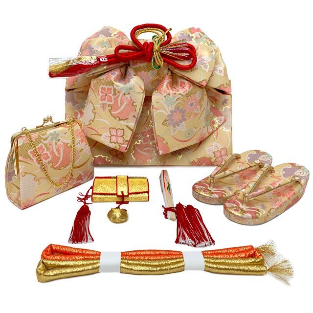 四つ身の着物と結び帯 フルセット