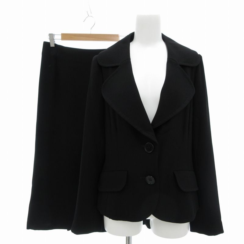 L'Equipe Yoshie Inaba ブラックジャケットとワンピースセット レキップヨシエイナバ L'EQUIPE YOSHIE INABA セットアップ スカート