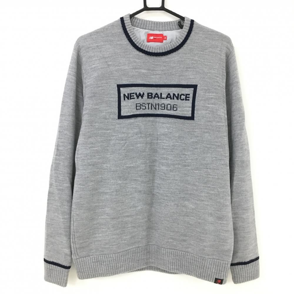 未使用級　ニューバランス グレー セーター　ニット　ゴルフ 美品 New Balance Golf ニューバランスゴルフ クルーネック ニット