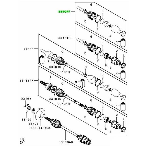 三菱純正 アイ i-MiEV ミニキャブ 右 リア アクスル ジョイント ブーツキット HA1W HA3W HA4W HA3V U67V U68T U68V MITSUBISHI
