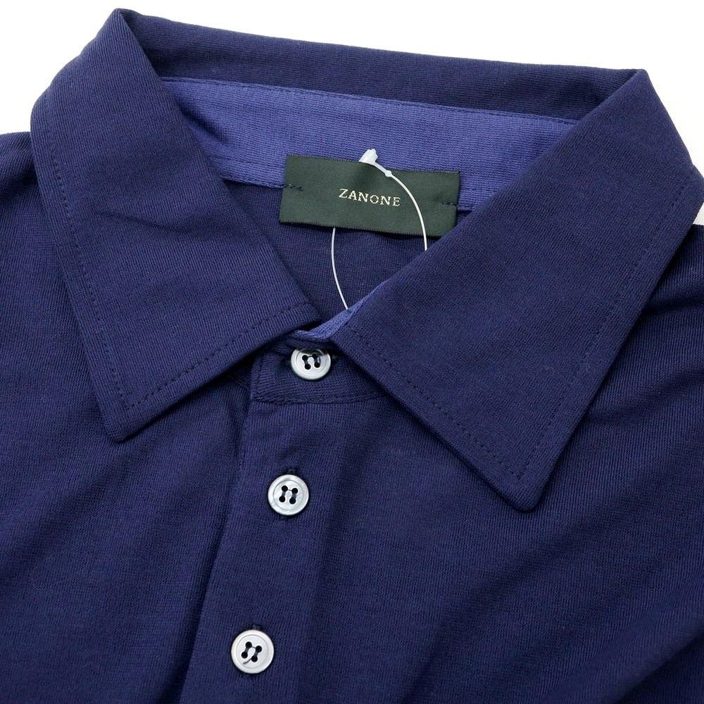 ザノーネ アイスピケポロシャツ 52  ブルー 長袖  コットン アイスコットン ポロシャツ【icecotton】｜ZANONE（ザノーネ