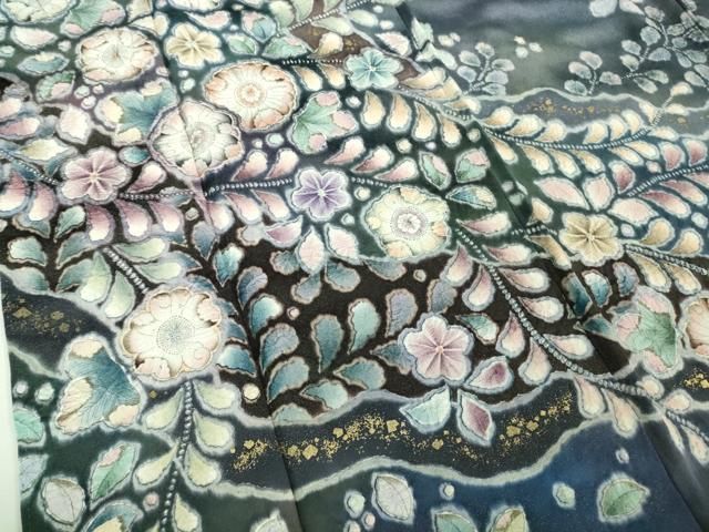 平和屋本店■極上　越後十日町の一流染匠　桐屋・翠山工房　訪問着　辻が花　暈し染め　金彩　逸品　DZAB1413kh5 平和屋本店□極上 越後十日町の一流染匠 桐屋・翠山工房 訪問着 辻が花