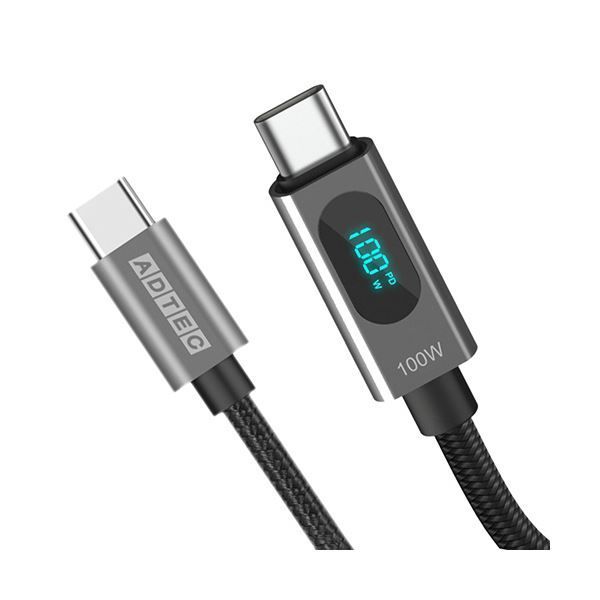 まとめ アドテックType-C to C ケーブル 電力 充電モニタ搭載 PD100W 480Mbps 1.2m ブラックAPC-V1210CC-U2-LEDD 1本 ×3セット