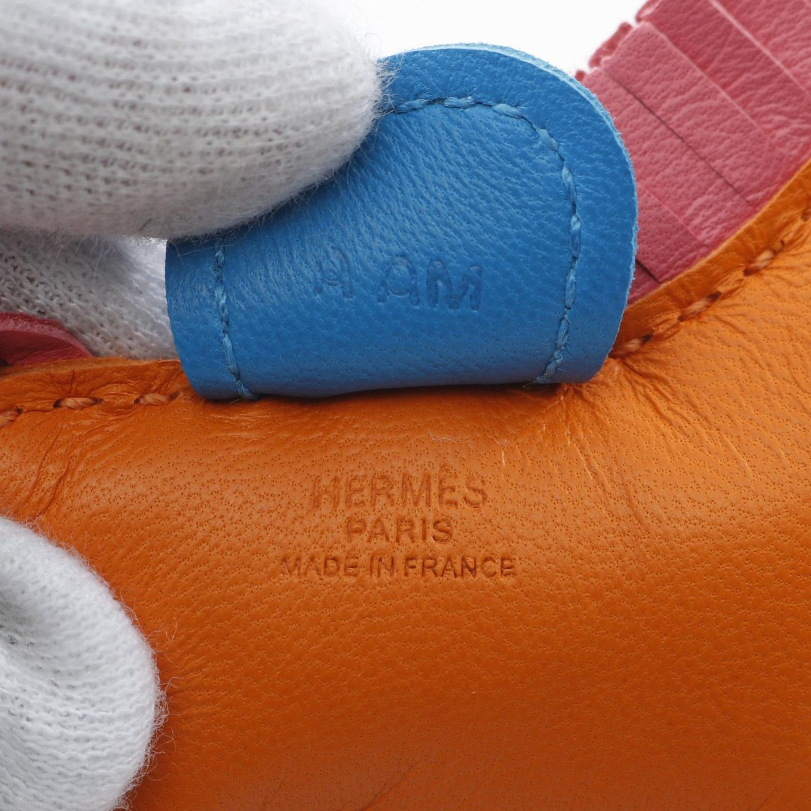 エルメス HERMES チャーム ロデオPM オレンジ ローズアザレ ブルー