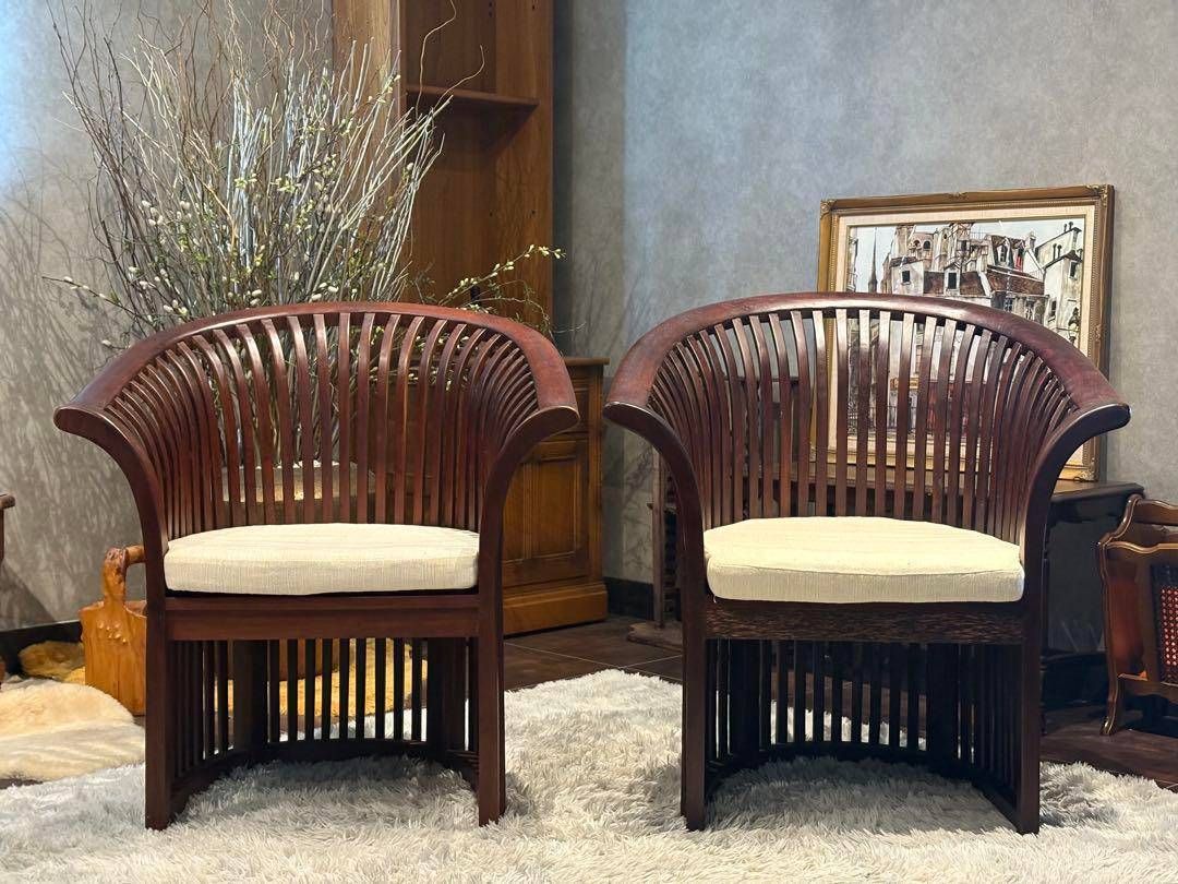 リゾート家具 アームソファ ダイニングソファ アンティーク アジアン NZ