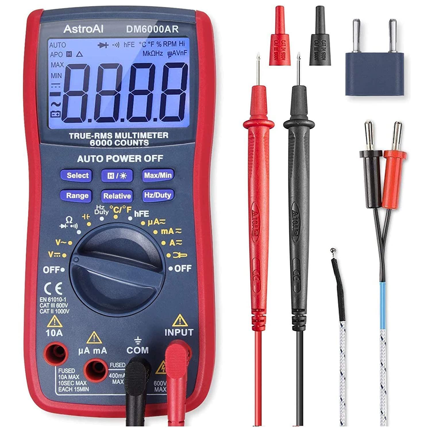 オートレンジ デジタル マルチメーター、AC DC アンペアオーム電圧テスター、抵抗、導通、キャパシタンス、周波数およびダイオード テスト、 通販 